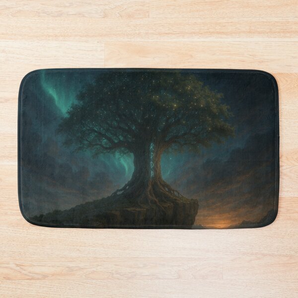 Item preview, Yggdrasil – The Norse Tree of Life with Runes and Starlight – Epic Fantasy Wall Art designed and sold by NorseDrip.
