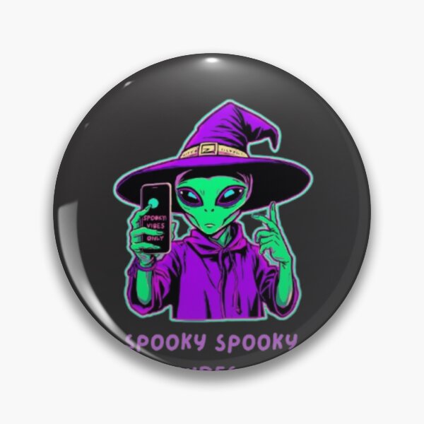 Aperçu de l'œuvre Alien Witch Selfie | Spooky Spooky Vibes Neon Halloween Design créée et vendue par Rano1234.