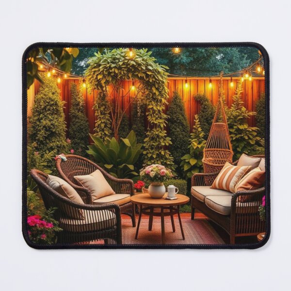Item preview, Enchanted Garden Patio | Wicker Furniture, String Lights & Vine Archway designed and sold by Vida e Arte.