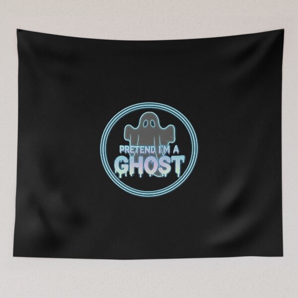 Item preview, Neon Glitch Ghost - "Pretend I'm A Ghost" Circular Badge designed and sold by DMNindustries.