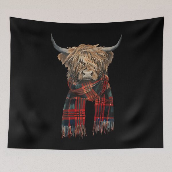 Item preview, Cute Highland Cow Wearing Buffalo Plaid Scarf Farming Farmer 	 		 designed and sold by radyarcidnei8.
