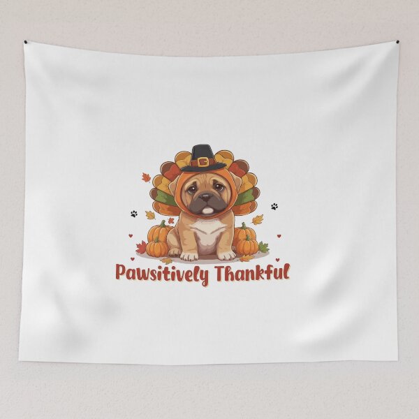 Item preview, Pawsitively Thankful Bullmastiff Thanksgiving Cute Fall designed and sold by The Real Life Symphony.
