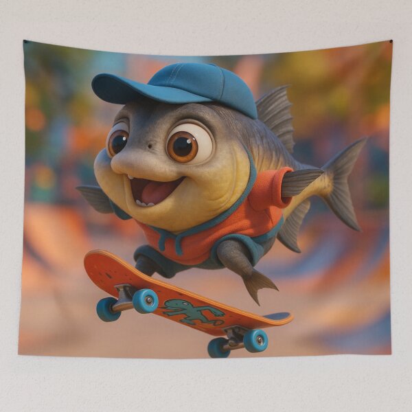 Item preview, Skater Jack Crevalle Fish designed and sold by Sillytoe.