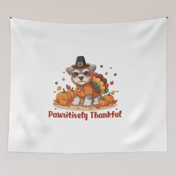 Item preview, Pawsitively Thankful Schnauzer Thanksgiving Cute Fall designed and sold by The Real Life Symphony.