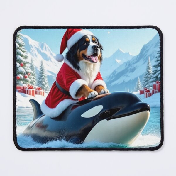 Item preview, Christmas Bernese Mountain Dog Riding Orca designed and sold by KantstandyaC.