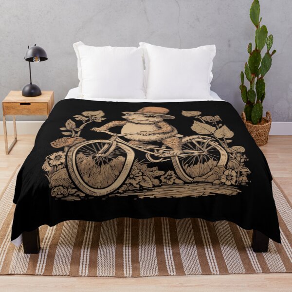 Item preview, Cottagecore Aesthetic Frog Riding Bike designed and sold by banigobjeshkp.