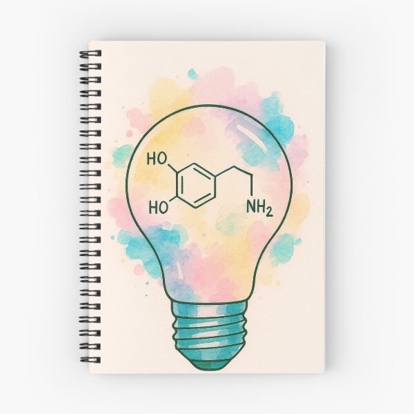 Item preview, Dopamine Molecule Lightbulb Watercolor Art designed and sold by KikaDP.