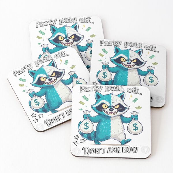 Item preview, Party Paid Off – Halloween Raccoon Party Tee designed and sold by Saaeba.
