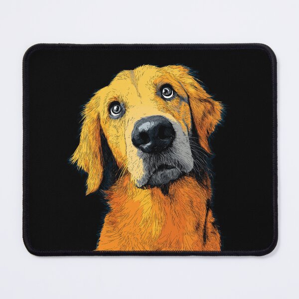 Item preview, Curiosa inclinación de la cabeza de un golden retriever en el arte pop designed and sold by TheColorKey.