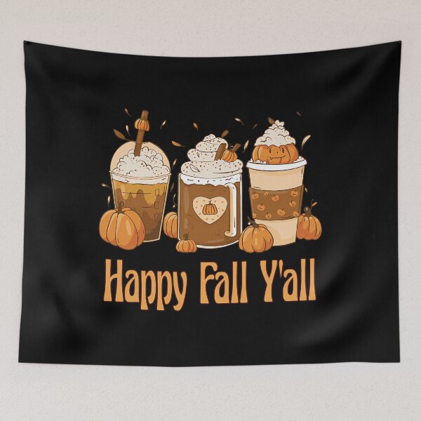 Item preview, Happy Fall Y'all 	 Latte Coffee Leopard Pumpkin Autumn 		 designed and sold by arleetiiuc.
