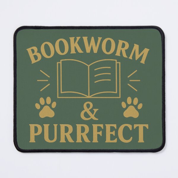 Item preview, Bookworm & Purrfect designed and sold by AdelStore.