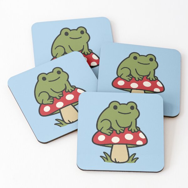 Item preview, Cute Frog on a Mushroom – Cottagecore Aesthetic Design designed and sold by NoRestDesigns.