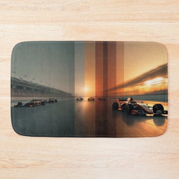 Item preview, Sunset gradient backdrop with Formula 1 cars in motion Art Inspired By Nature And The Active Outdoors designed and sold by CDC40.