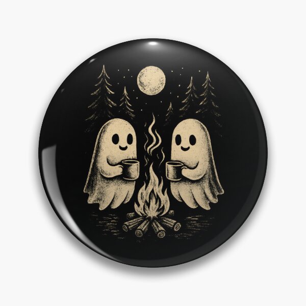 Item preview, Cute Ghosts Camping And Drinking Coffee Spooky Season Outdoors designed and sold by DemureArtsy.