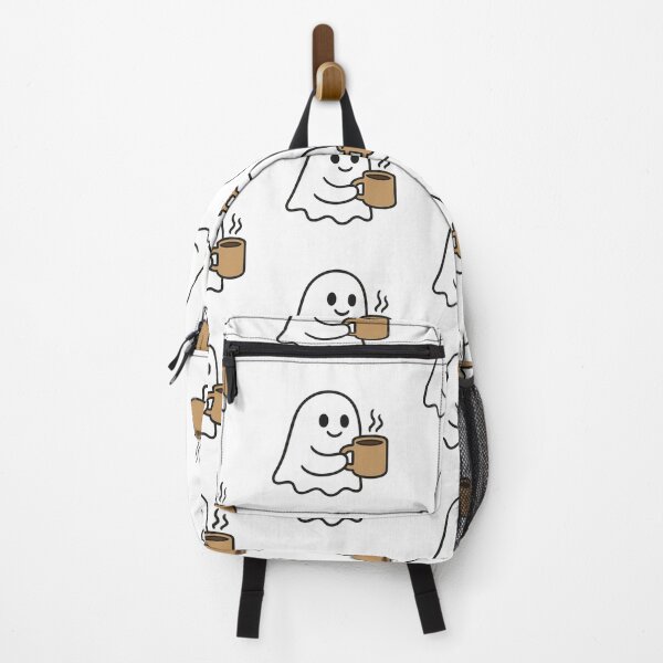 Item preview, Cute Ghost with Coffee – Spooky but Caffeinated designed and sold by NoRestDesigns.