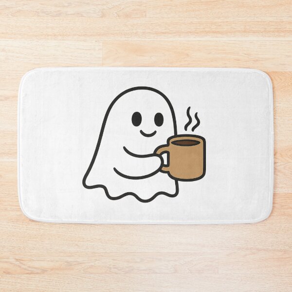 Item preview, Cute Ghost with Coffee – Spooky but Caffeinated designed and sold by NoRestDesigns.
