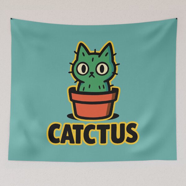 Item preview, Cat Cactus – Catctus Pun Mashup designed and sold by Dazzlement.