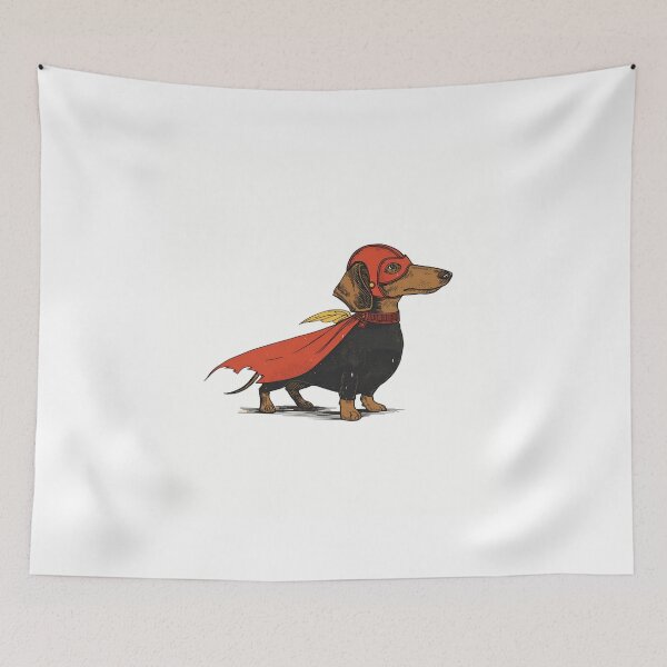 Item preview, Dachshund Superhero T‑Shirt | Funny Wiener Dog Comic Tee | Cute Sausage Dog Hero Gift designed and sold by GAIDREDA.