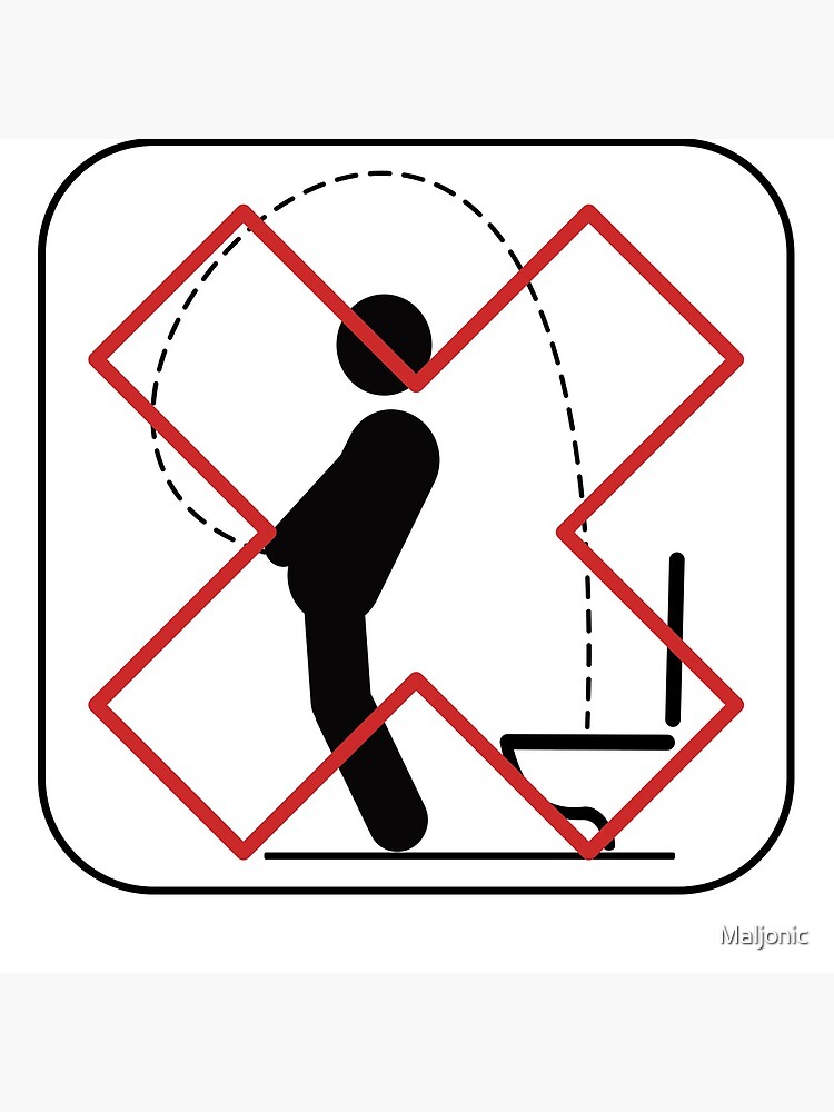"No Pee Trick Shots in Bathroom Toilet Joke Sign" Clock for Sale by Maljonic Redbubble