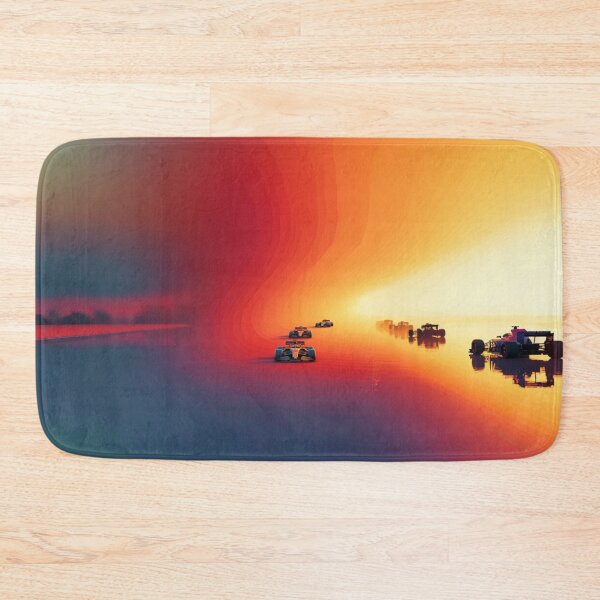 Item preview, Sunset gradient backdrop with Formula 1 cars in motion Art Inspired By Nature And The Active Outdoors designed and sold by CDC40.