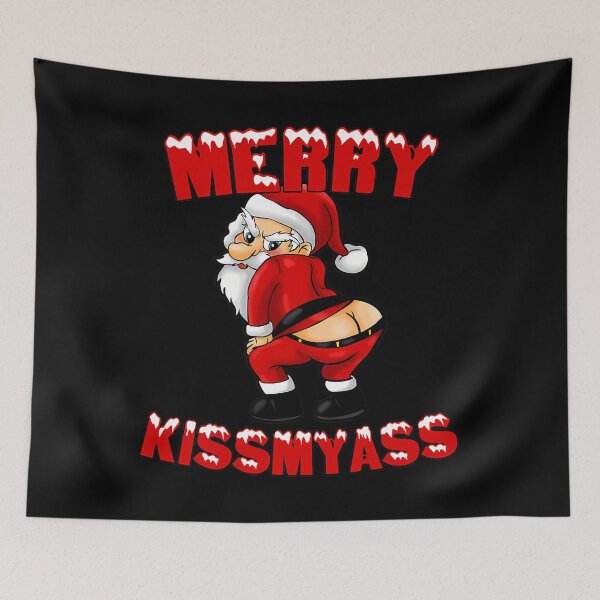 Item preview, Hilarious Merry Kissmyass Christmas Santa 		 designed and sold by rahimiattahiy.