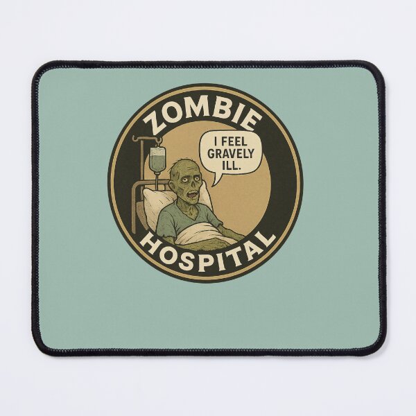 Item preview, Gravely Ill – Funny Zombie Hospital Horror Pun designed and sold by hangmeart.