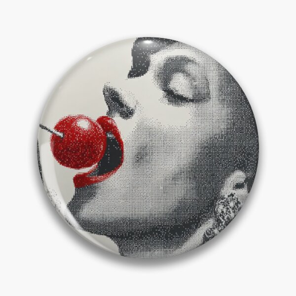 Item preview, Lollipop Lips |Halftone Lady with Cherry Red Pop Art Victorian designed and sold by CrunchyGoats.