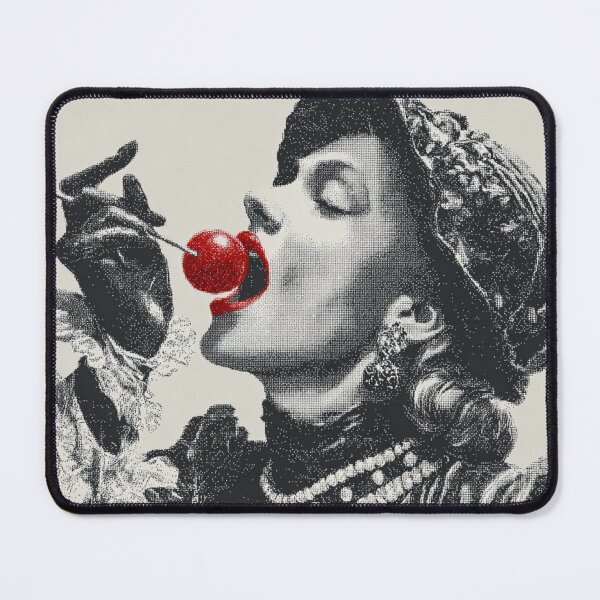 Item preview, Lollipop Lips |Halftone Lady with Cherry Red Pop Art Victorian designed and sold by CrunchyGoats.