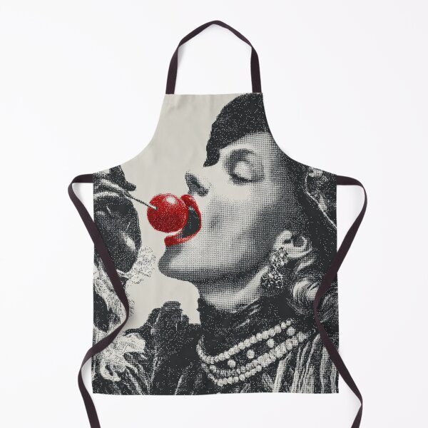 Item preview, Lollipop Lips |Halftone Lady with Cherry Red Pop Art Victorian designed and sold by CrunchyGoats.