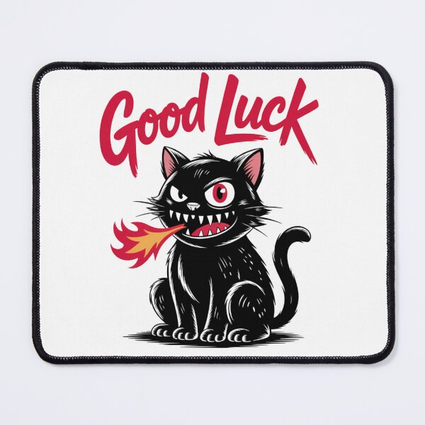 Item preview, Good Luck Black Cat Fire Breathing Funny Halloween Design designed and sold by WitchyWhisper.