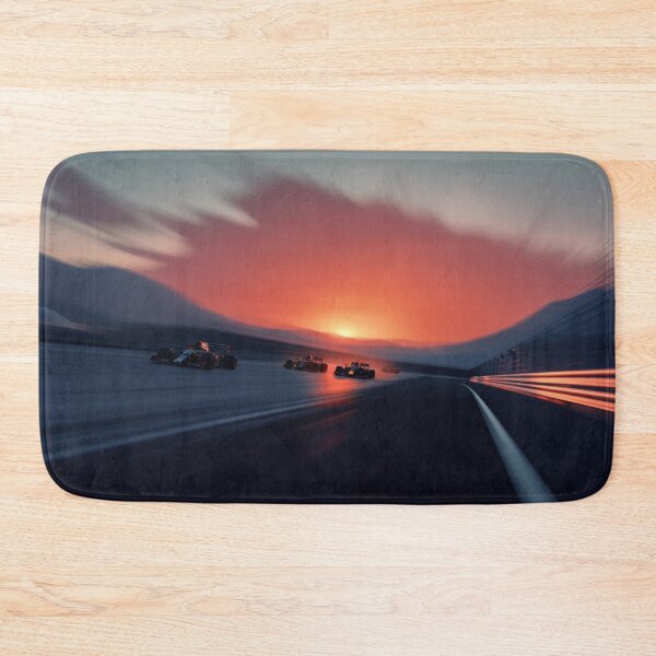 Item preview, Sunset gradient backdrop with Formula 1 cars in motion Art Inspired By Nature And The Active Outdoors designed and sold by CDC40.