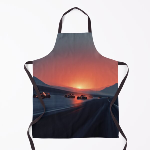 Item preview, Sunset gradient backdrop with Formula 1 cars in motion Art Inspired By Nature And The Active Outdoors designed and sold by CDC40.