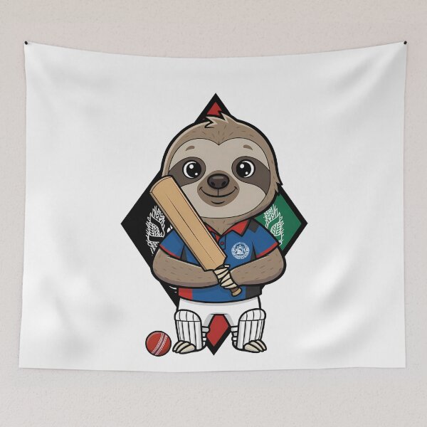 Item preview, Afghanistan Cricket Sloth Player Cartoon designed and sold by k3rstman1.