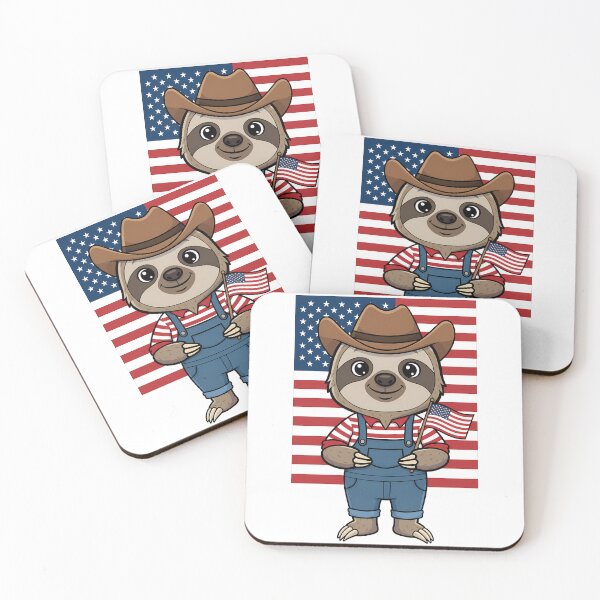 Item preview, Cute American Sloth Patriotic Cowboy designed and sold by k3rstman1.