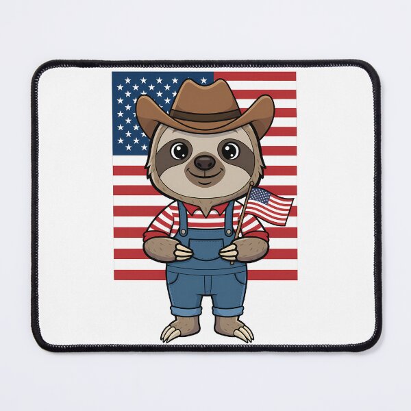 Item preview, Cute American Sloth Patriotic Cowboy designed and sold by k3rstman1.