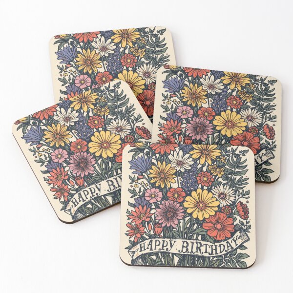 Item preview, Happy Birthday card woodcut designed and sold by DesignAFind.