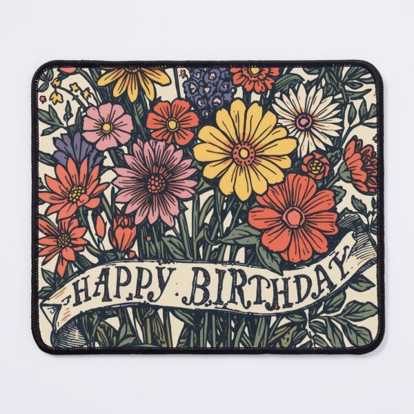 Item preview, Happy Birthday card woodcut designed and sold by DesignAFind.