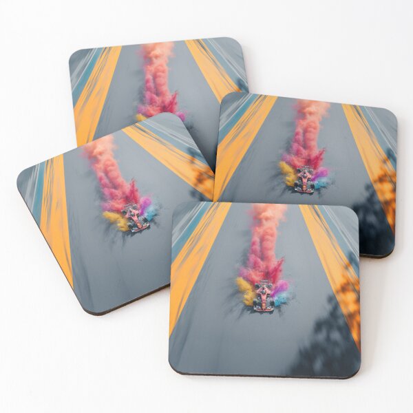 Item preview, Formula 1 car kicking up splashes of colour during a race Art Inspired By Nature And The Active Outdoors designed and sold by CDC40.