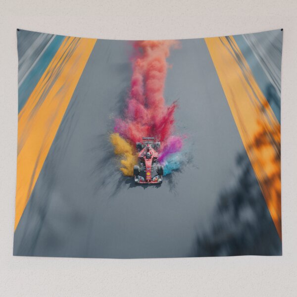 Item preview, Formula 1 car kicking up splashes of colour during a race Art Inspired By Nature And The Active Outdoors designed and sold by CDC40.
