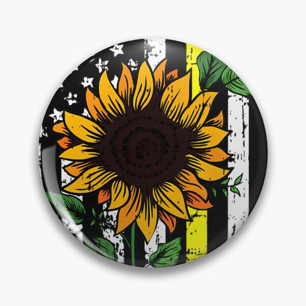 Item preview, American Flag Sunflower Yellow Thin Line Patriotic 	 		 designed and sold by chereeroumbam.