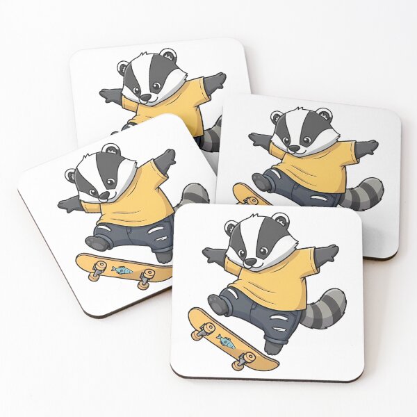 Item preview, Skateboarding Badger Cartoon Fun designed and sold by k3rstman1.
