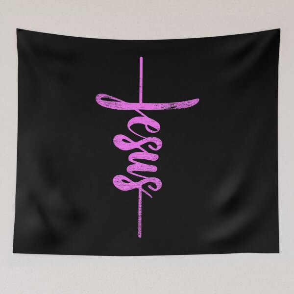 Item preview, Jesus Christian Cross Art Cursive Inspiring 	 	 	 		 designed and sold by soumerodonie.