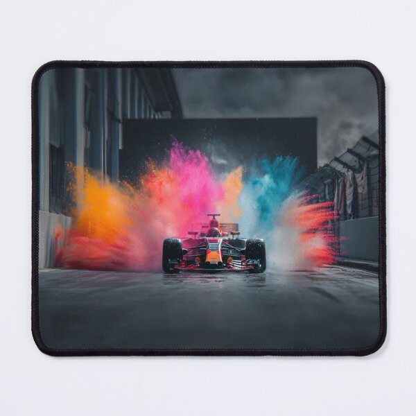 Item preview, Formula 1 car kicking up splashes of colour during a race Art Inspired By Nature And The Active Outdoors designed and sold by CDC40.
