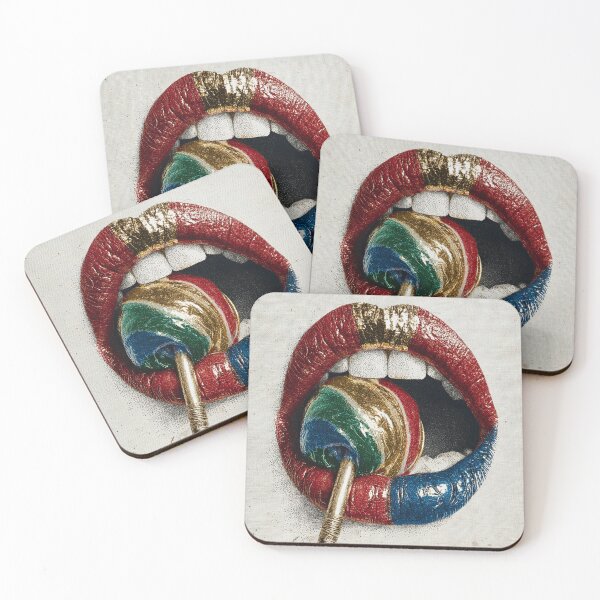 Item preview, Lollipop Lips Glitter Maximalist Pop Art Abstract Mouth Close-Up designed and sold by CrunchyGoats.