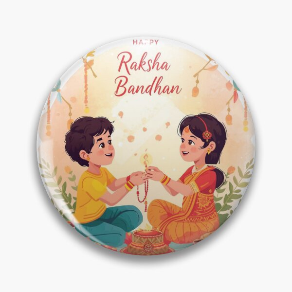 Item preview, Happy Raksha Bandhan – Brother and Sister Celebration Illustration designed and sold by Nejjar-store.