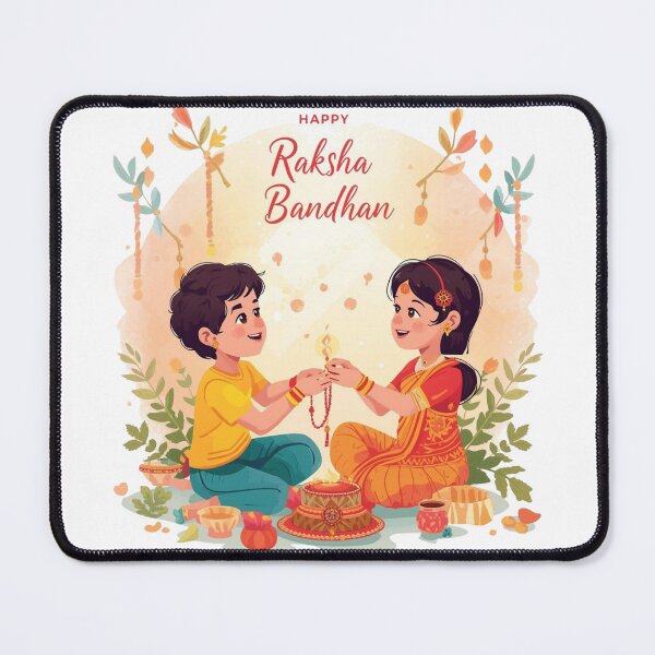 Item preview, Happy Raksha Bandhan – Brother and Sister Celebration Illustration designed and sold by Nejjar-store.