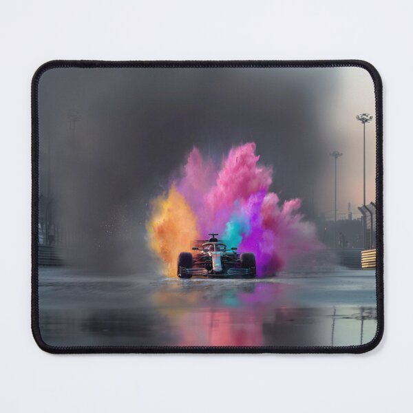 Item preview, Formula 1 car kicking up splashes of colour during a race Art Inspired By Nature And The Active Outdoors designed and sold by CDC40.