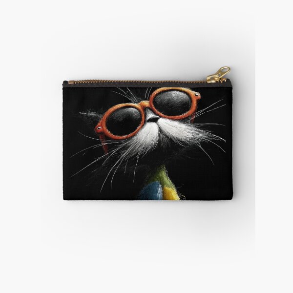 Item preview, Expressive Scruffy Cat with Orange Sunglasses designed and sold by TheColorKey.