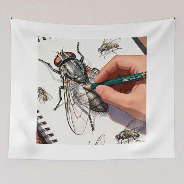 Item preview, Just Drawing Flies Print designed and sold by Lichentroupe63.