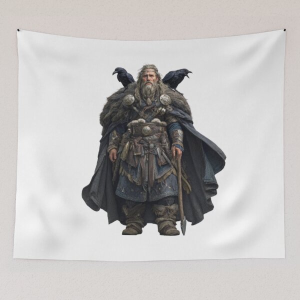 Item preview, Odin with Ravens Huginn and Muninn designed and sold by AlexLineArt.